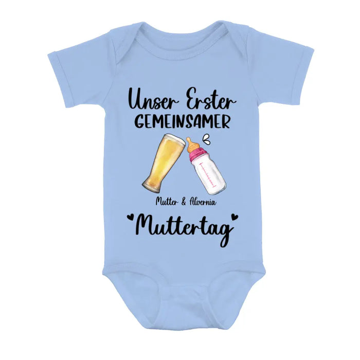 Personalized Baby Onesie/T-Shirt - Mother's Day Gift Idea For Baby/Mom - Unser Erster Gemeinsamer Muttertag