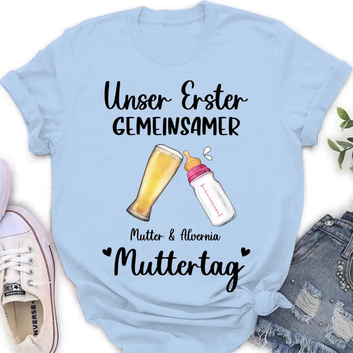 Personalized Baby Onesie/T-Shirt - Mother's Day Gift Idea For Baby/Mom - Unser Erster Gemeinsamer Muttertag