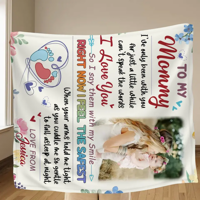 Custom Photo First Mother's Day Quilt/Fleece Throw Blanket - Gift Idea For Mom/Mother's Day - To My Mommy