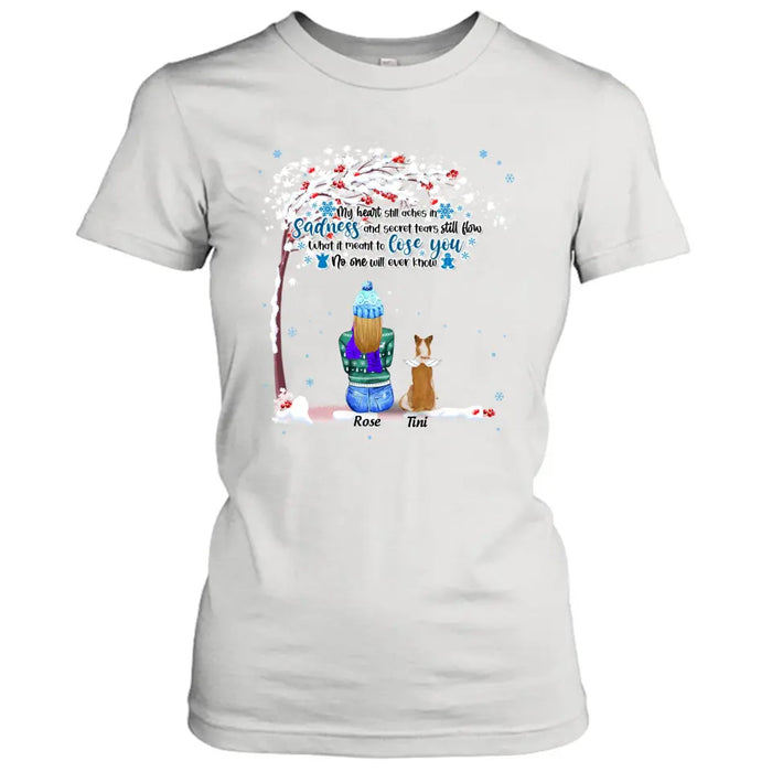 Custom Memorial Dog Winter T-Shirt/Pullover Hoodie - Mom With Up to 4 Dogs - Best Gift For Dog Lover - 8ALLOF