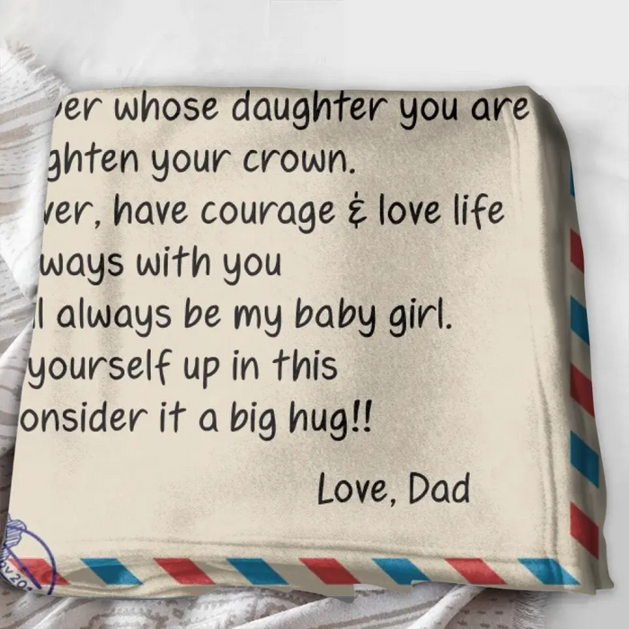 Personalized To My Daughter Fleece Throw Blanket/Quilt - Gift Idea For Daughter - A Letter From Dad