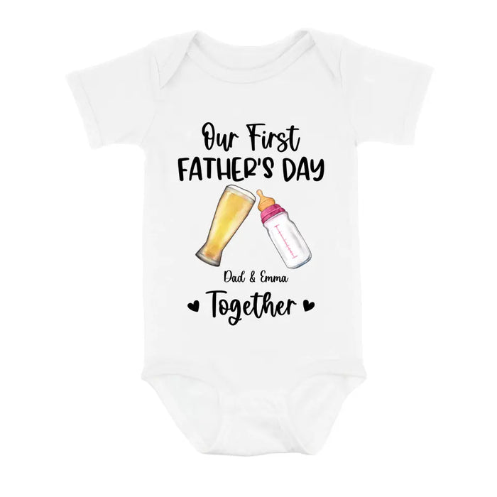 Personalized Baby Onesie/T-Shirt - Father's Day Gift Idea For Baby/Dad - Our First Father's Day Together