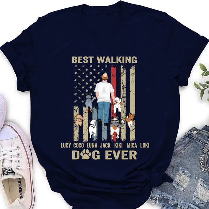 Personalized Dad Dog Shirt/Hoodie - Gift Idea For Dog Lovers/Father's Day - Up to 6 Dogs - Best Walking Dog Ever