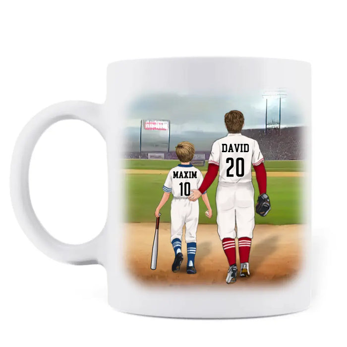 Personalized Baseball Dad Coffee Mug - Father's Day Gift Idea for Baseball Lovers - Thanks For Being My Hero