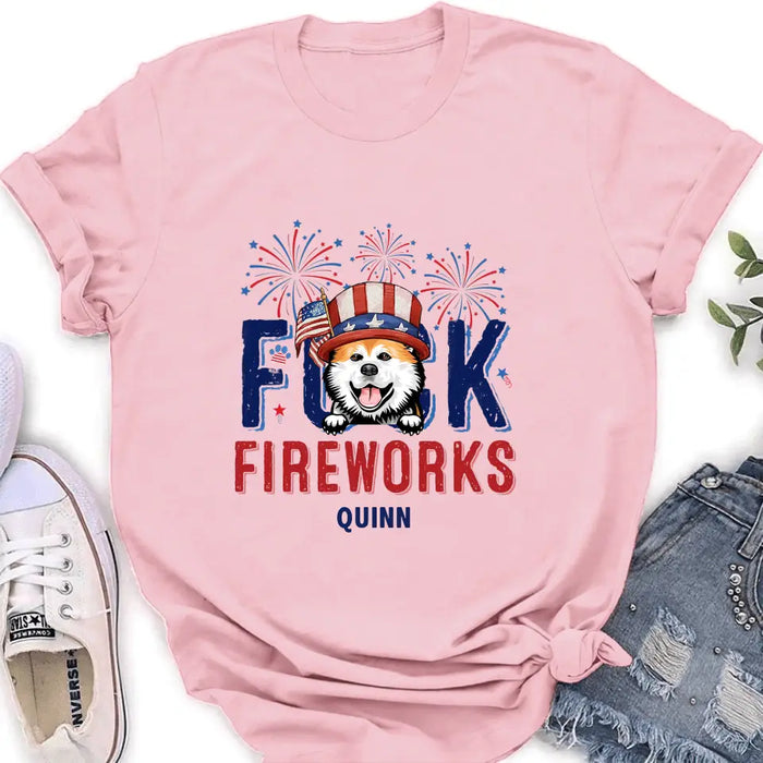 Personalized Fireworks Dog Shirt/Hoodie - Independence Day Gift Idea for Dog/Cat Lovers