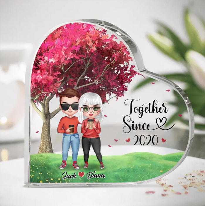 Personalized Couple Crystal Heart - Wedding/Anniversary Gift Idea for Couple - Together