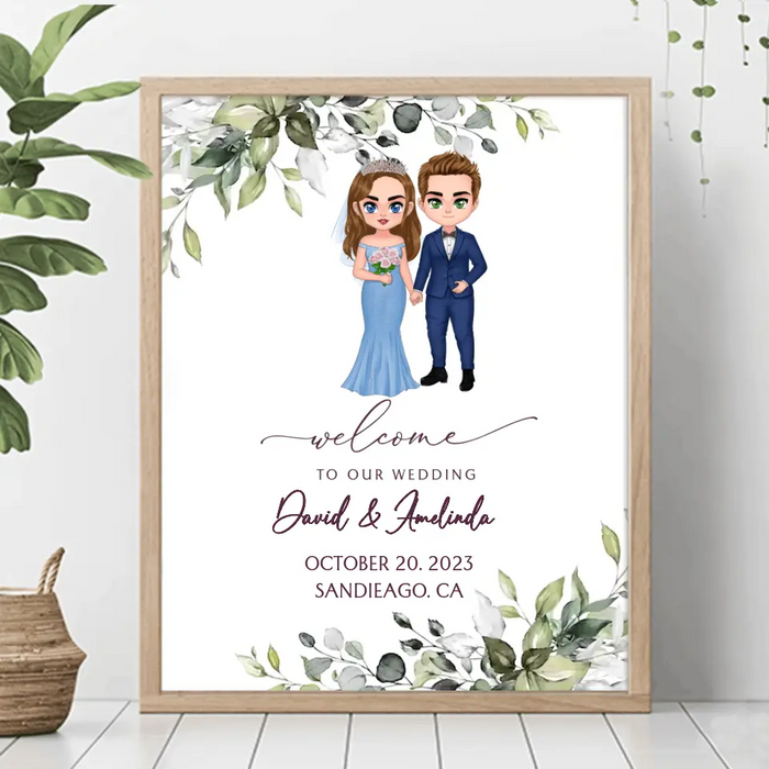 Personalized Wedding Couple Unframed Vertical Poster - Wedding/Anniversary Gift Idea for Couple - Welcome To Our Wedding