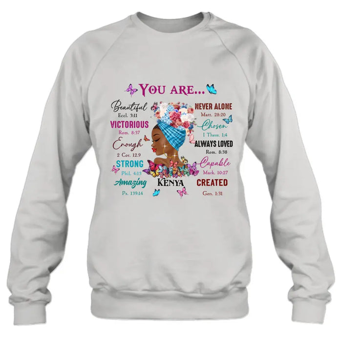 Personalized African American Girl Shirt/Hoodie - Gift Idea For Birthday/Friends - You Are Beautiful, Victorious