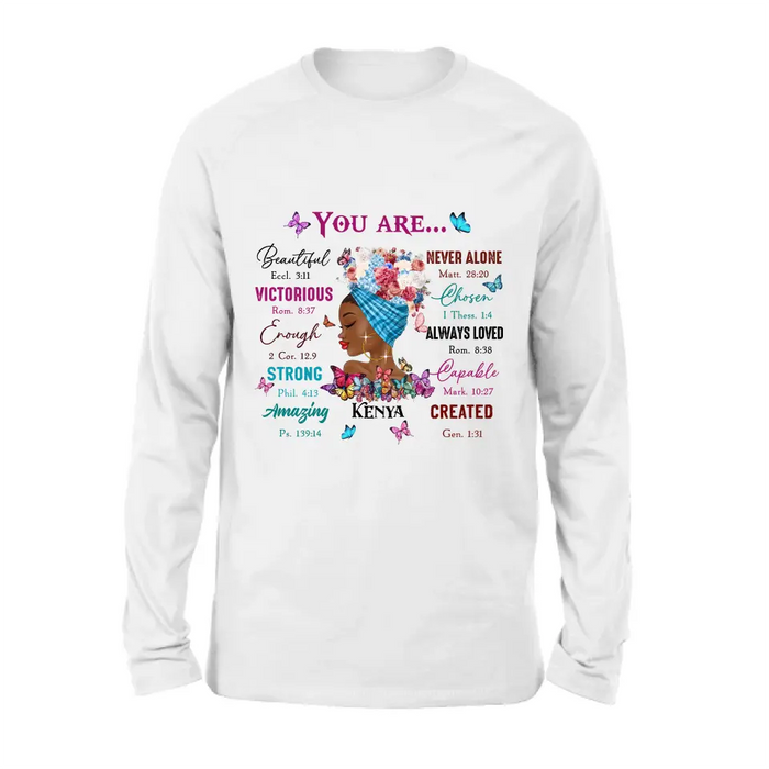 Personalized African American Girl Shirt/Hoodie - Gift Idea For Birthday/Friends - You Are Beautiful, Victorious