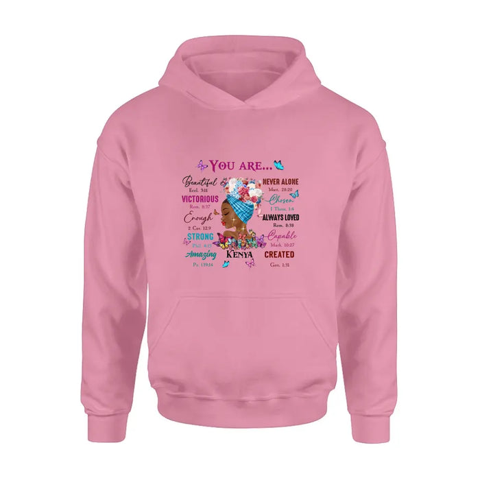 Personalized African American Girl Shirt/Hoodie - Gift Idea For Birthday/Friends - You Are Beautiful, Victorious
