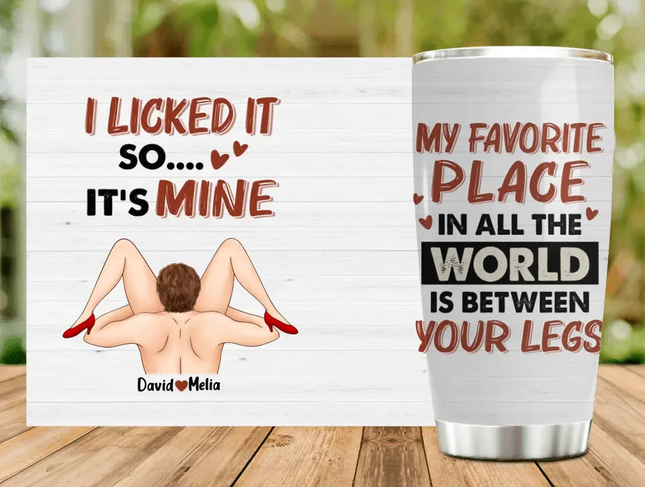 Personalized Couple Tumbler - Gift For Him/Her - I licked It So It's Mine