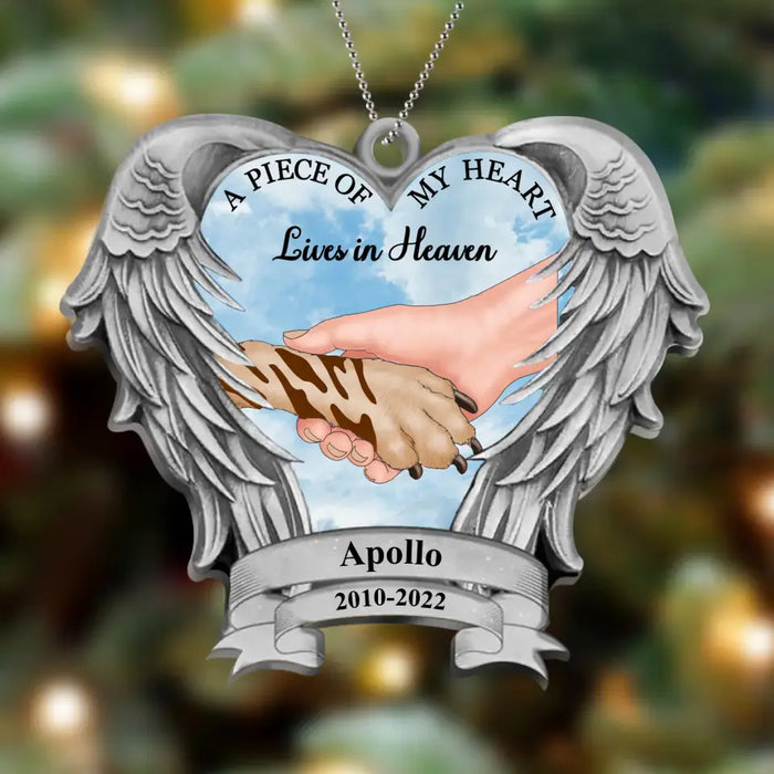 Personalized Memorial Dog Acrylic Ornament - Memorial Gift for Dog Owners - A Piece Of My Heart Lives In Heaven