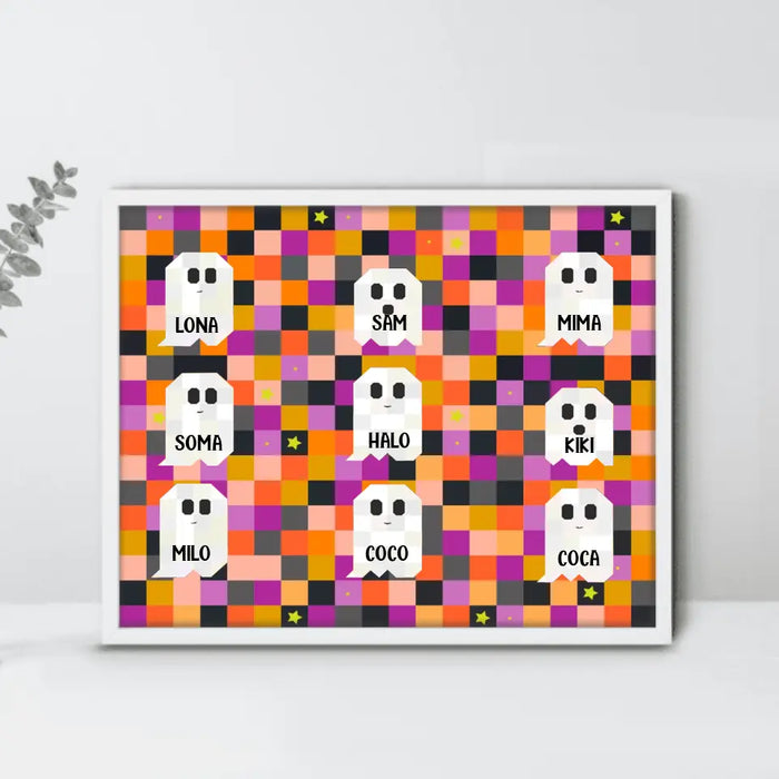 Personalize Halloween Family Poster - Gift Idea For Halloween/Famly - Up to 9 Boos