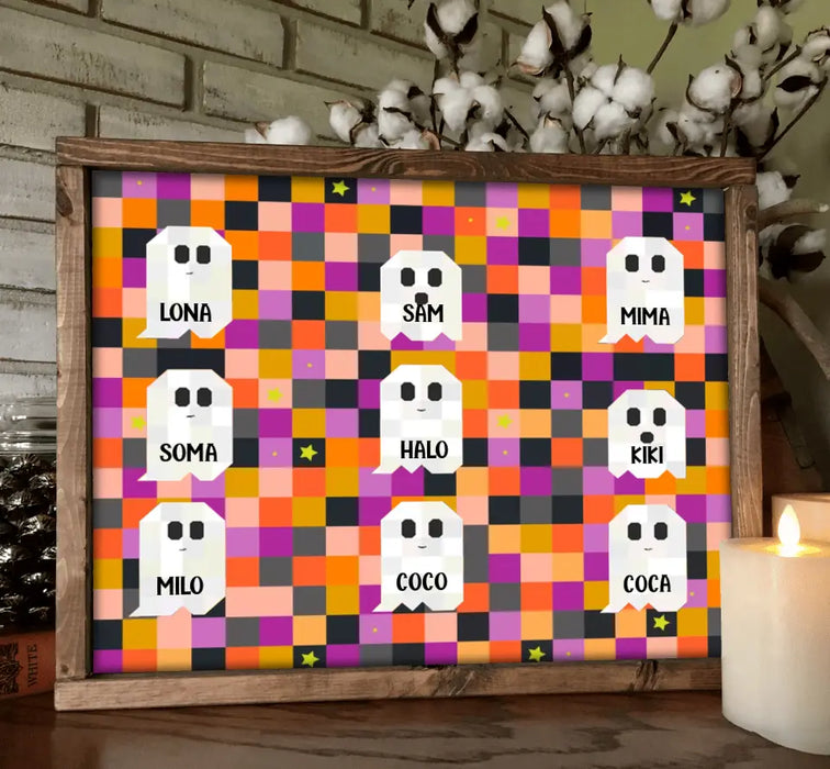 Personalize Halloween Family Poster - Gift Idea For Halloween/Famly - Up to 9 Boos