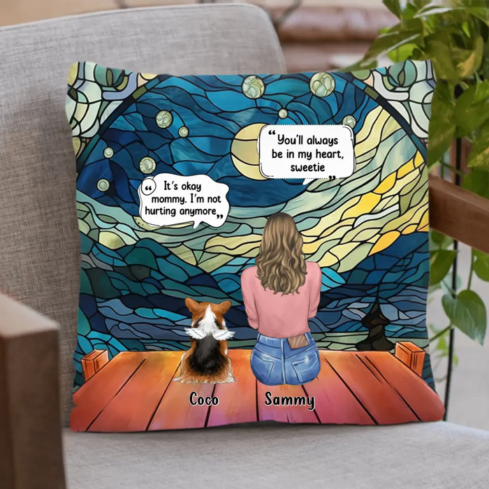 Personalized Memorial Pet Pillow Cover - Memorial Gift Idea For Dog/Cat/Rabbits Owners - You'll Always Be In My Heart, Sweetie