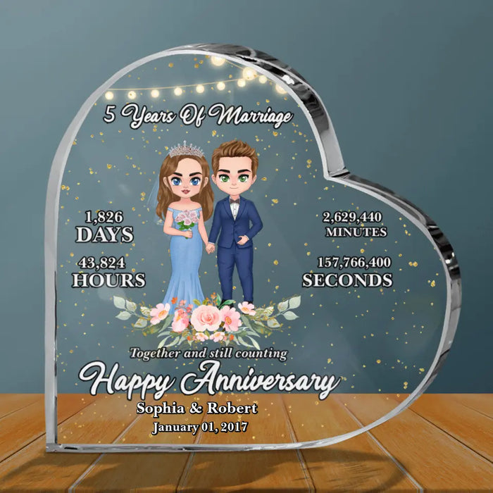 Personalized Wedding Anniversary Milestones Crystal Heart - Best Gifts Idea For Couple/Wedding Anniversary - Happy Anniversary