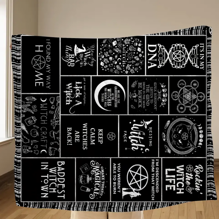 Halloween Witch Fleece Throw Blanket & Quilt - Halloween Gift Idea For Witch Lovers - Keep Calm Witches Are Black