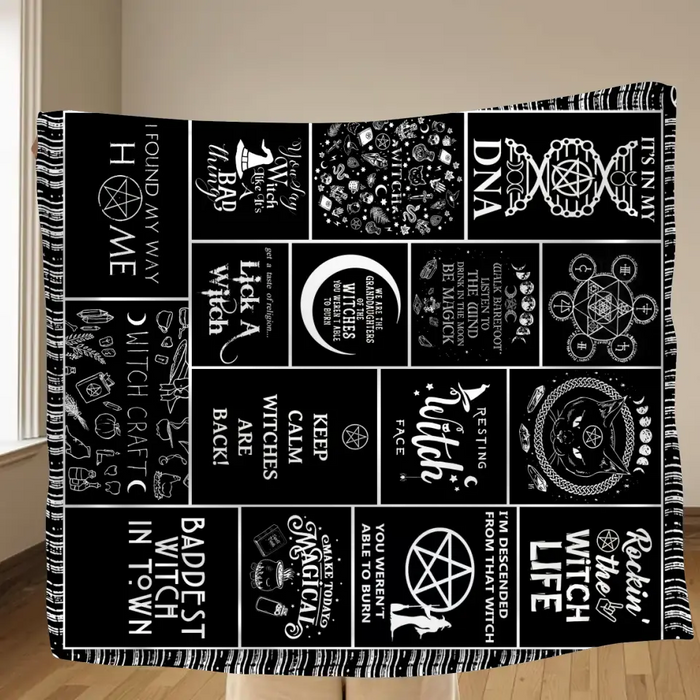 Halloween Witch Fleece Throw Blanket & Quilt - Halloween Gift Idea For Witch Lovers - Keep Calm Witches Are Black