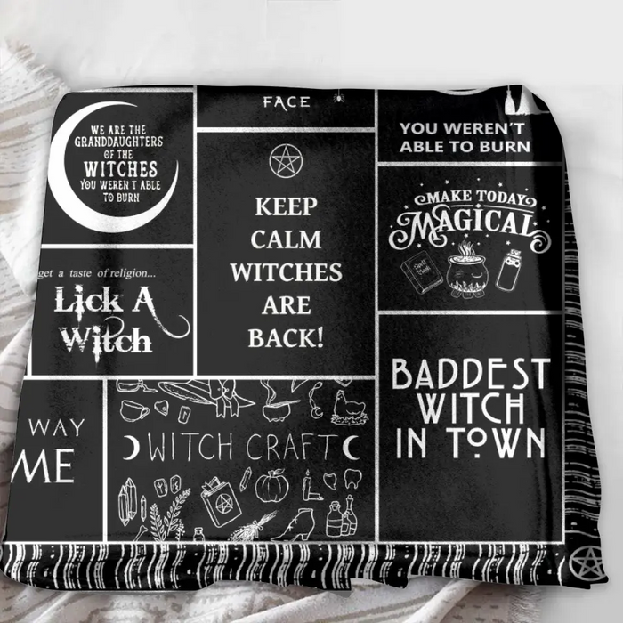 Halloween Witch Fleece Throw Blanket & Quilt - Halloween Gift Idea For Witch Lovers - Keep Calm Witches Are Black