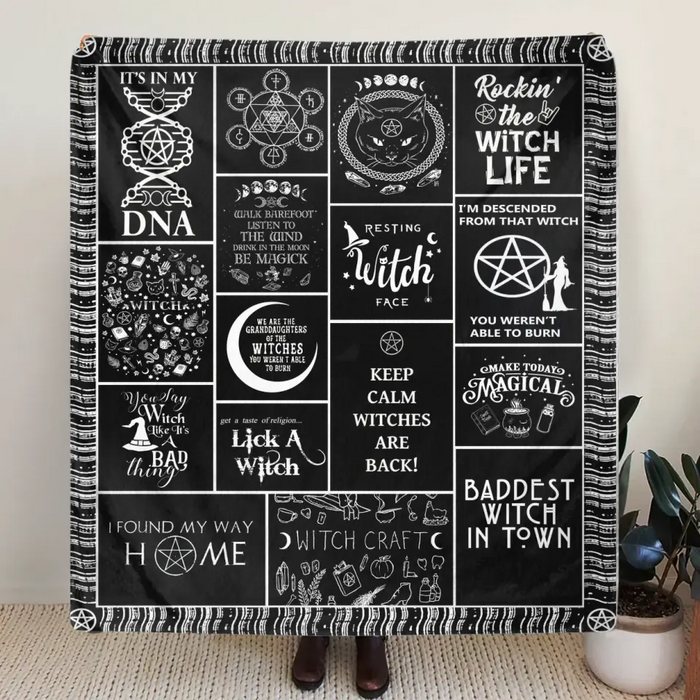 Halloween Witch Fleece Throw Blanket & Quilt - Halloween Gift Idea For Witch Lovers - Keep Calm Witches Are Black