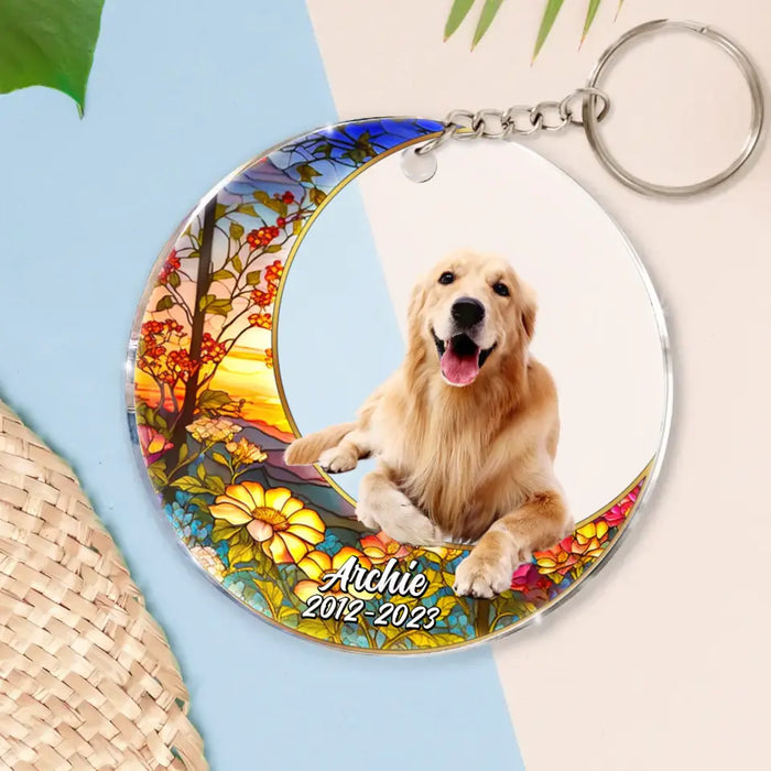 Personalized Memorial Pet Acrylic Keychain - Upload Photo - Memorial Gift Idea For Dog/Cat Owners