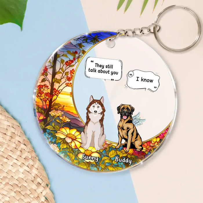 Personalized Memorial Dog Acrylic Keychain - Up To 4 Dogs - Memorial Gift Idea For Dog Owners