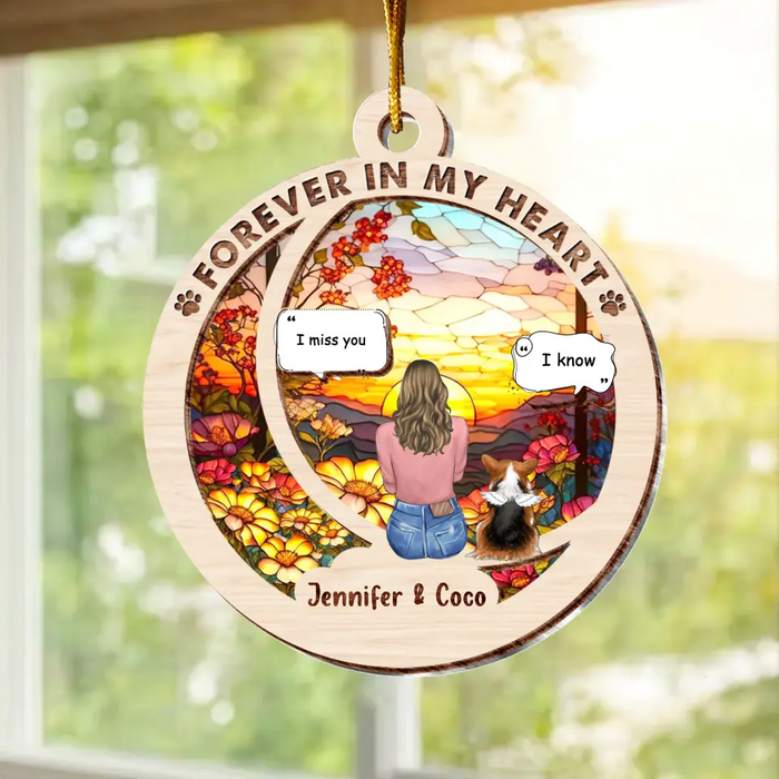 Personalized Memorial Pet Suncatcher Ornament - Christmas/Memorial Gift Idea For Dog/Cat/Rabbit Owners - Forever In My Heart