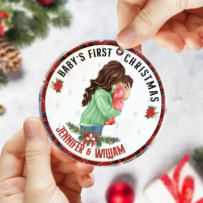 Personalized Baby's First Christmas Acrylic/Wooden Ornament - Christmas Gift Idea For Baby/Kid/Mom