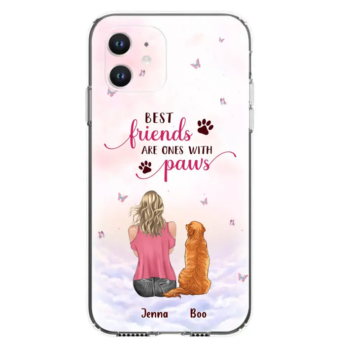 Custom Personalized Dog Mom Phone Case - Upto 5 Dogs - Mother's Day Gift Idea For Dog Lovers - Best Friends Are Ones With Paws - Case for iPhone/Samsung