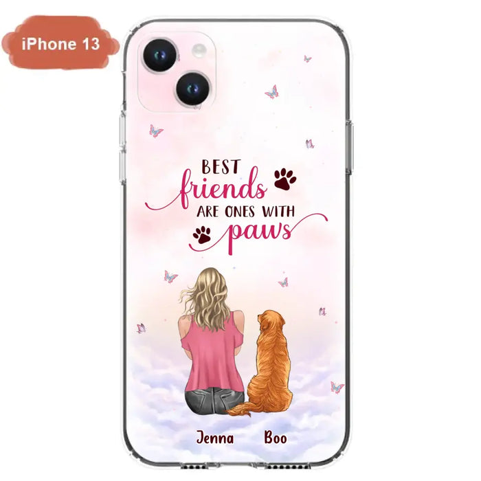 Custom Personalized Dog Mom Phone Case - Upto 5 Dogs - Mother's Day Gift Idea For Dog Lovers - Best Friends Are Ones With Paws - Case for iPhone/Samsung