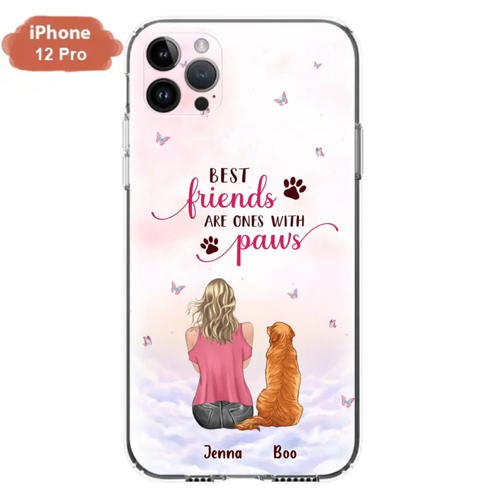 Custom Personalized Dog Mom Phone Case - Upto 5 Dogs - Mother's Day Gift Idea For Dog Lovers - Best Friends Are Ones With Paws - Case for iPhone/Samsung