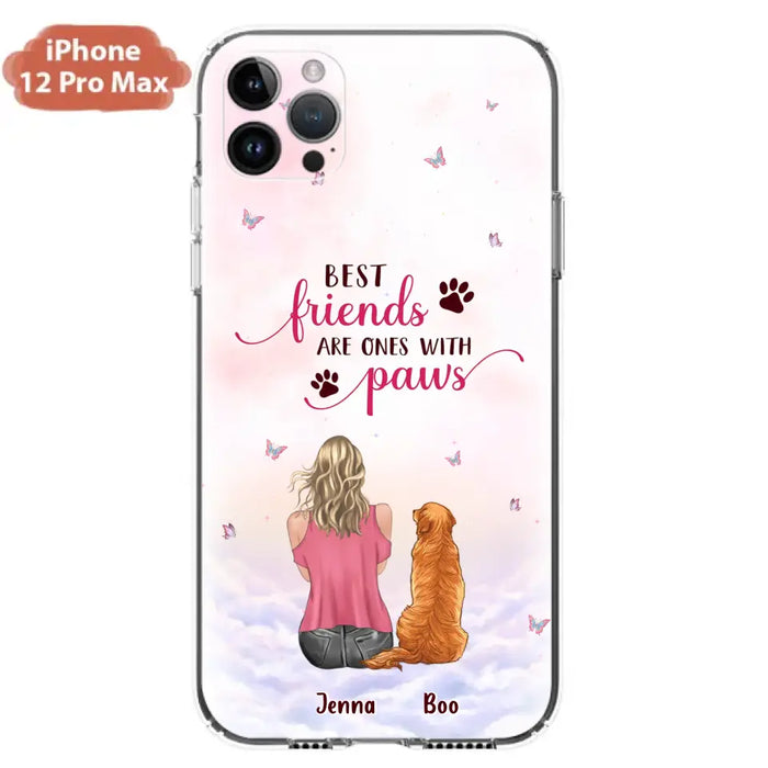 Custom Personalized Dog Mom Phone Case - Upto 5 Dogs - Mother's Day Gift Idea For Dog Lovers - Best Friends Are Ones With Paws - Case for iPhone/Samsung
