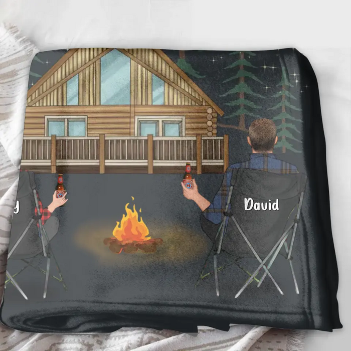 Personalized Cabin Camping Fleece Throw Blanket & Quilt - Gift Idea For Camping Lover/ Couple/ Family/ Friends - Life Is Better At The Cabin