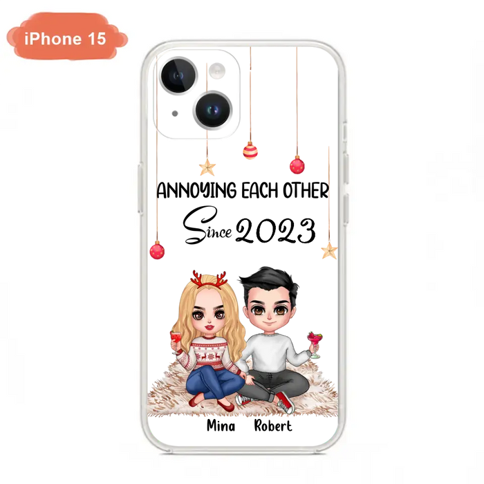 Custom Personalized Couple Phone Case - Christmas Gift Idea For Couple - Annoying Each Other Since 2023 - Case for iPhone/Samsung