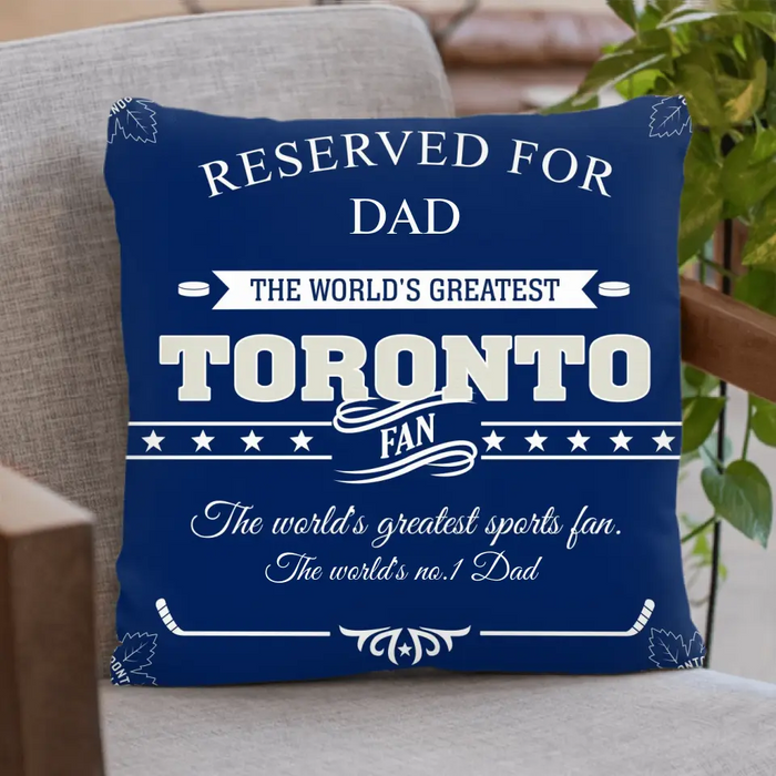 Personalized Ice Hockey Pillow Cover - Gift Idea For Dad/Mom/Ice Hockey Lover - The World's No.1 Dad