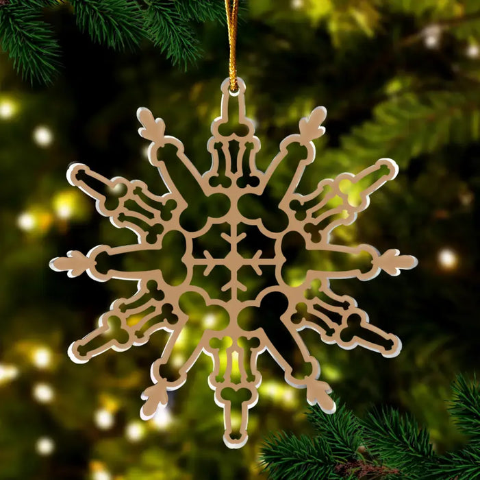 Personalized Funny Snow Flake Acrylic Ornament - Christmas Gift Idea for Couple/Him