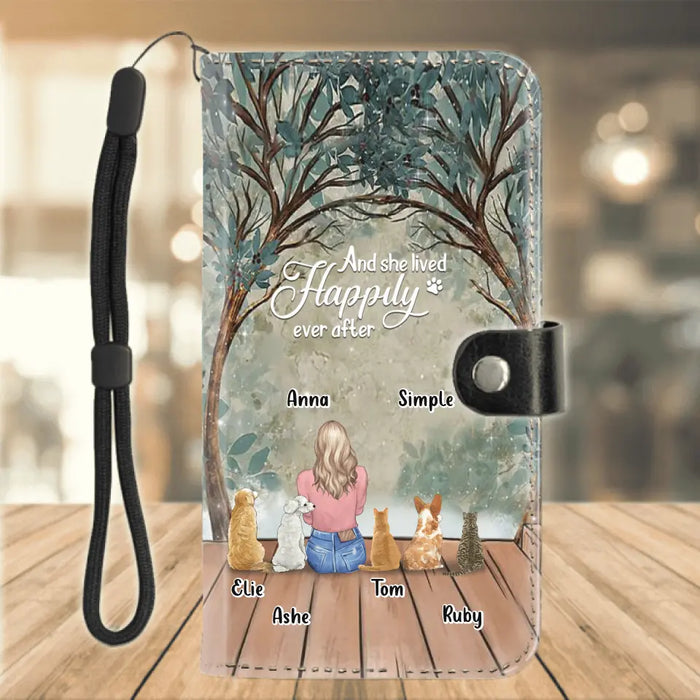 Personalized Pet Mom Phone Wallets - Gift Idea For Dog/Cat Lover with up to 5 Pets -  And She Lived Happily Ever After