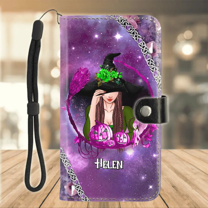Personalized Stick My Broom Witch Phone Wallet - Halloween Gift Idea For Friends/Besties