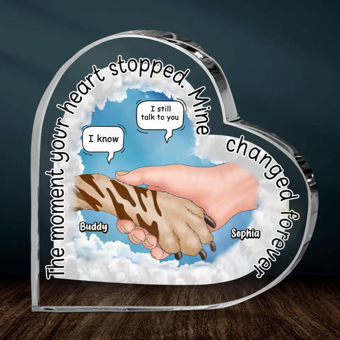 Personalized Memorial Dog Crystal Heart - Memorial Gift Idea for Dog Owners - The Moment Your Heart Stopped Mine Changed Forever