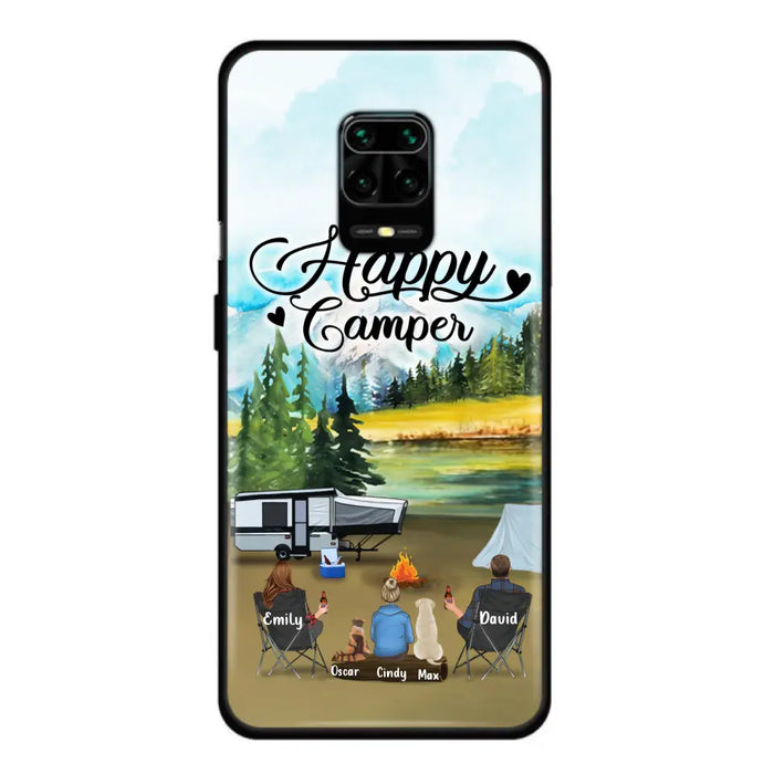 Personalized Camping Phone Case - Parents With 1 Kids And 2 Pets - Best Gift For Family - Happy Camper - Case For Xiaomi, Oppo And Huawei