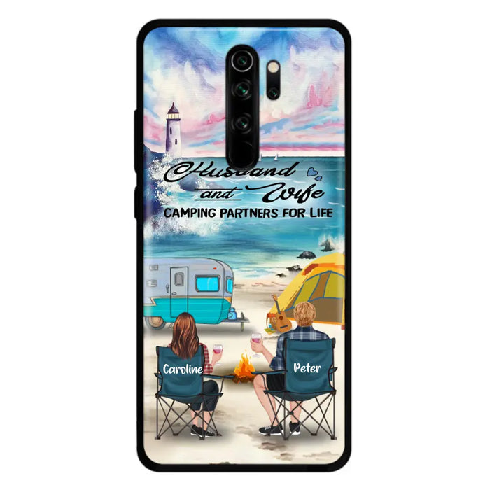 Personalized Beach Camping Phone Case - Couple/Parents With Up to 3 Kids And 3 Pets - Gift Idea For Camping Lover - Case For Xiaomi, Oppo And Huawei