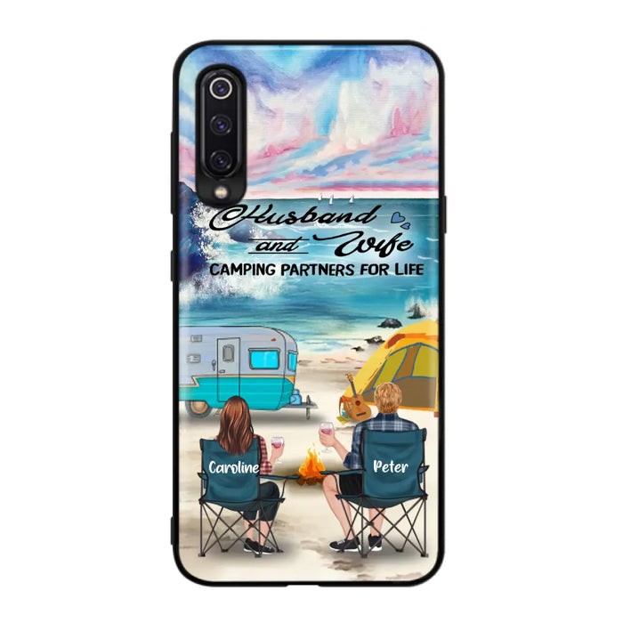 Personalized Beach Camping Phone Case - Couple/Parents With Up to 3 Kids And 3 Pets - Gift Idea For Camping Lover - Case For Xiaomi, Oppo And Huawei