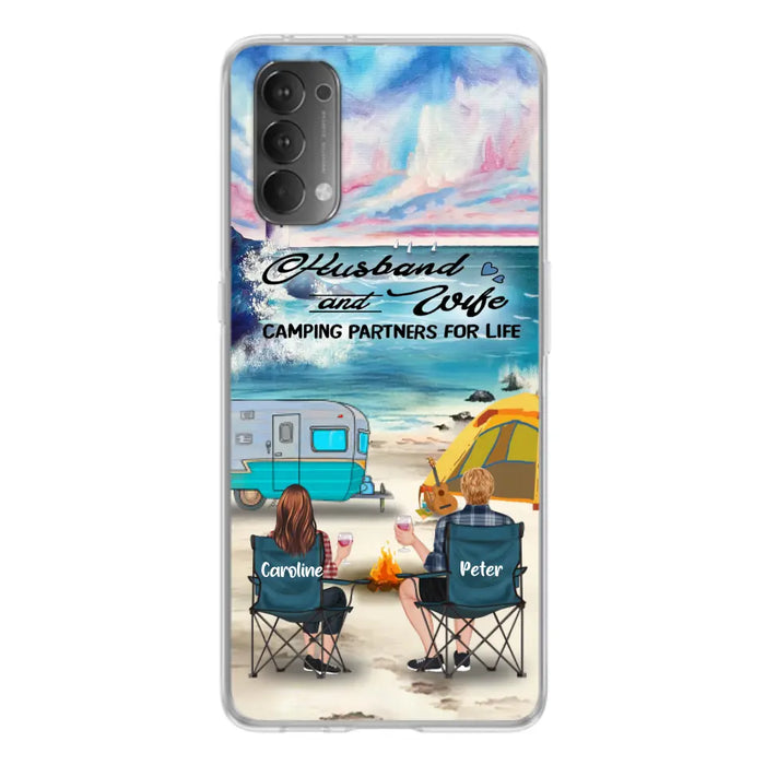 Personalized Beach Camping Phone Case - Couple/Parents With Up to 3 Kids And 3 Pets - Gift Idea For Camping Lover - Case For Xiaomi, Oppo And Huawei