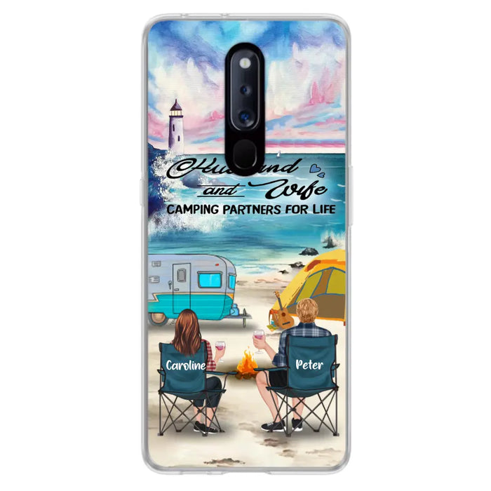 Personalized Beach Camping Phone Case - Couple/Parents With Up to 3 Kids And 3 Pets - Gift Idea For Camping Lover - Case For Xiaomi, Oppo And Huawei