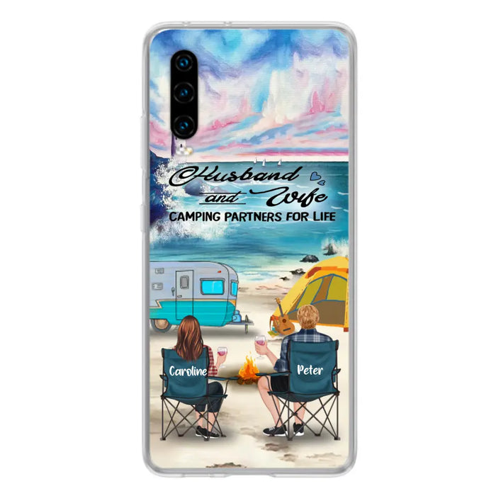 Personalized Beach Camping Phone Case - Couple/Parents With Up to 3 Kids And 3 Pets - Gift Idea For Camping Lover - Case For Xiaomi, Oppo And Huawei