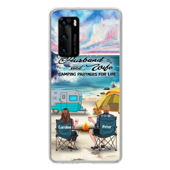 Personalized Beach Camping Phone Case - Couple/Parents With Up to 3 Kids And 3 Pets - Gift Idea For Camping Lover - Case For Xiaomi, Oppo And Huawei