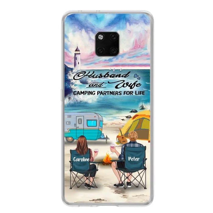 Personalized Beach Camping Phone Case - Couple/Parents With Up to 3 Kids And 3 Pets - Gift Idea For Camping Lover - Case For Xiaomi, Oppo And Huawei