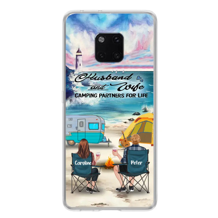 Personalized Beach Camping Phone Case - Couple/Parents With Up to 3 Kids And 3 Pets - Gift Idea For Camping Lover - Case For Xiaomi, Oppo And Huawei