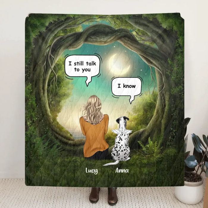 Personalized Dog/Cat Memorial Pillow Cover/Quilt/Fleece Blanket - Up to 5 Pets - Best Gift For Dog/Cat Lover