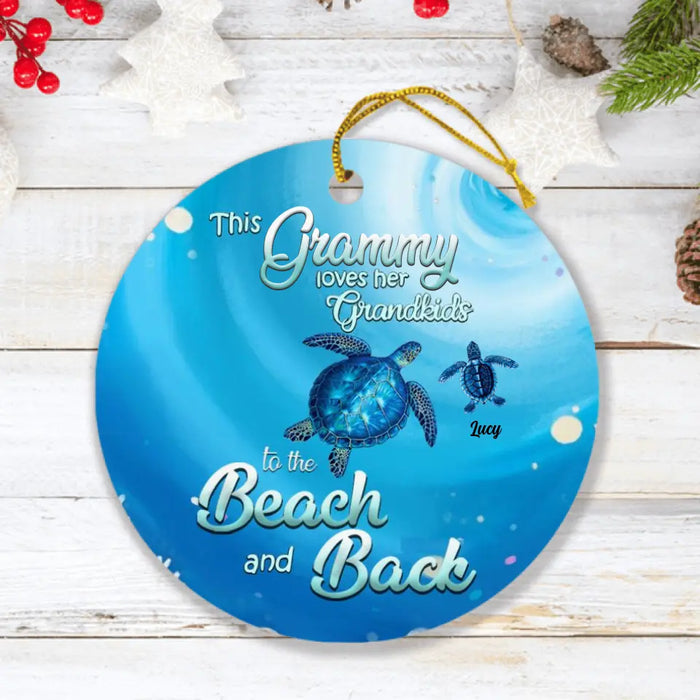 Personalized Grandma Turtle Ornament - Up to 6 Turtles - This Grammy Loves Her Grandkids To The Beach And Back - HWDFYR